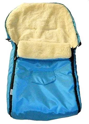 Produktbild von Hellblauer Fußsack aus Wolle, 90 cm