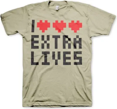 Produktbild von I Love Extra Lives T-Shirt - XX-Large - Khaki