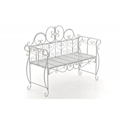 Produktbild von CLP Gartenbank Minna romantische Metallbank im Jugendstil belastbar bis 180 kg antik weiß