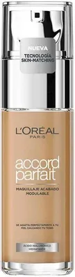 A product shot of a L'Oréal Paris foundation bottle.