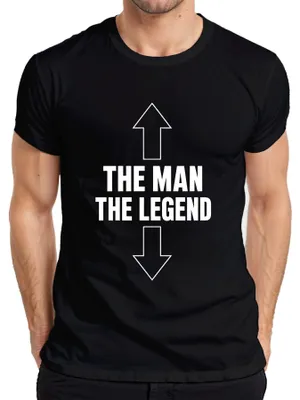 Productafbeelding van Het Man, De Legende, Pijlen, Grappig, Cadeau, Verjaardag, Man, Vader, Heren T-shirt, Legende, Zwart, XL