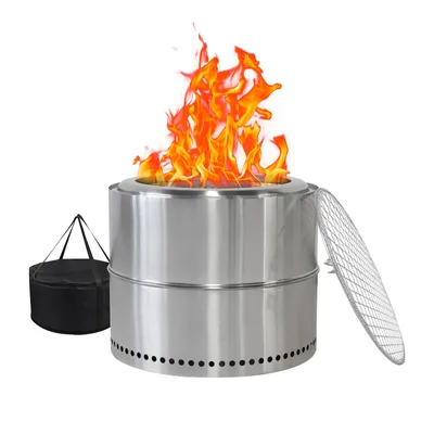 Produktbild von Feuerstelle Bonfire, Edelstahl Feuerschale mit Ständer, Grillfeuerstelle, Outdoor Kamin, für Terrasse, Garten, Feuertonne, Holzofen, Feuerkorb