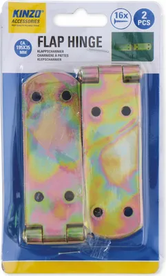 Produktbild von KINZO Klappscharnier-Set, 2 Stück, 195x35 mm, 16 Schrauben