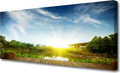 Produktbild von Tulup Leinwand-Bilder 125x50 Wandbild Canvas Kunstdruck See Landschaft