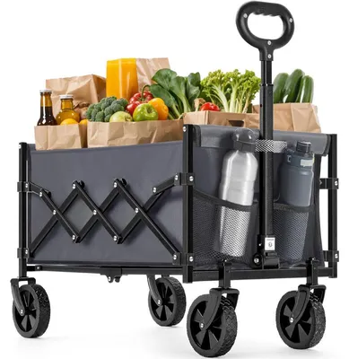 Produktbild von Manueller Klappwagen GFW909G01, mit Griff, 90 l, Tragkraft bis zu 180 kg, grau – B