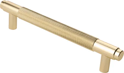 Image de Poignées de meubles Lavuzo striées or satiné 160 mm - entraxe des trous 128 mm