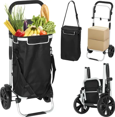 Produktbild von HOMCOM 3-in-1 Einkaufstrolley klappbar mit 40L Kapazität belastbar Trolley