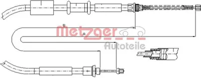 Produktbild von METZGER Handbremsseil Seilzug Feststellbremse für FIAT PUNTO (176) Hinten Rechts 1281P1
