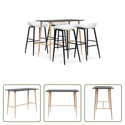 Imagen del producto de Conjunto de bar de 5 piezas, Living Store, en blanco y