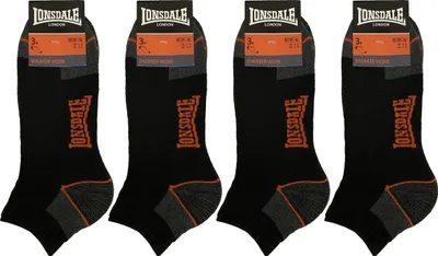 Produktbild von Lonsdale 12 Paar Sneaker Arbeitssocken -Socken-Fußgewölbestütze -Baumwolle (Schwarz, 39-42)