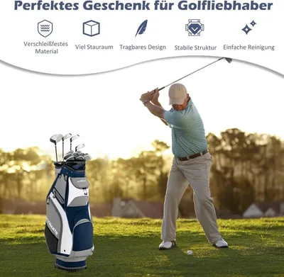 Obrázek produktu pro Golfový bag se 14 přepážkami po celé délce, tmavě modrá/šedá