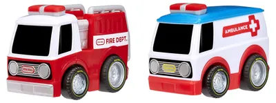 Imagen del producto de Little Tikes, Set de 2 coches "Crazy Fast Cars" - "Racin' Responders", vehículo, a partir de 2 años, plástico, varios colores