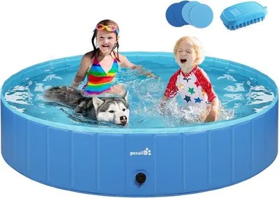 Produktbild von Famanu Aufblasbares Schwimmbad - Für Hunde und Kinder - 160 x 30 cm - Blau