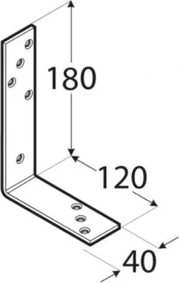 Produktbild von 10x Balkenwinkel 180 x 120 x 40 mm Winkelverbinder Balkenverbinder gelb verzinkt