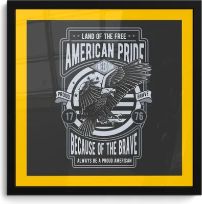 Produktbild von MuchoWow® MuchoWow® Gerahmtes Poster Amerika - Vogel - Jahrgang 40x40 cm - Poster mit zchwarzem Bilderrahmen - Mit Rahmen - Wanddekoration Schlafzimmer