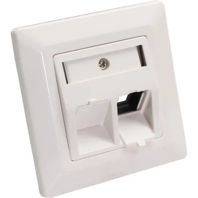 Produktbild von InLine Rahmenset für 2x RJ45 Bu/LSA Einsatz, Keystone SNAP-In, weiß RAL9010, 80 mm, 80 mm, 100 mm, 150 mm, 25 mm, 51 g