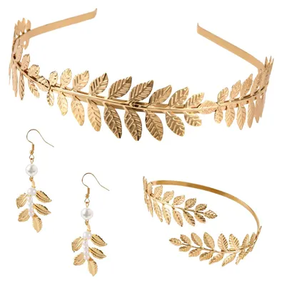 Productafbeelding van Gouden haarband voor dames - Romeinse godin hoofdsieraad voor bruiloft en feest