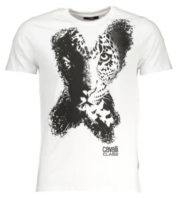 Produktbild von Weißes Herren T-Shirt mit Rundhals und Logo-Druck – Kurzarmtrendy
