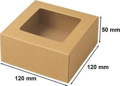 Zdjęcie produktu dla Pudełko Magnetyczne Na Prezent Kraft z Okienkiem 120x120x50mm (zew.)
