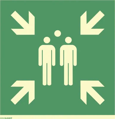 Produktbild von Dreifke® Schild, Sammelstelle, ISO 7010, Alu 1,8 mm, langnachleuchtend, 160-m...