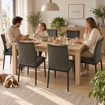 INSPIRO Essgruppe – Platz für gemeinsame Mahlzeiten mit der Familie, KI-generiertes Bild