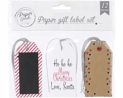 Produktbild von Papieranhänger für Weihnachtsgeschenke 12 St.
