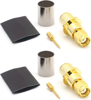 Image de Connecteur SMA à sertir pour LMR400 Belden 9913 RG8, doré (pack de 2)