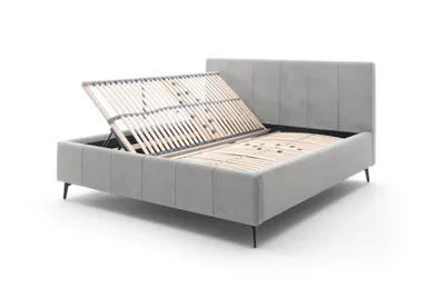 Produktbild von Doppelbett Lizzie 180x200cm mit Stauraum - grau