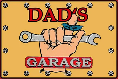 Produktbild von vianmo Holzschild 12x18 cm dad´s Garage Papa Werkstatt