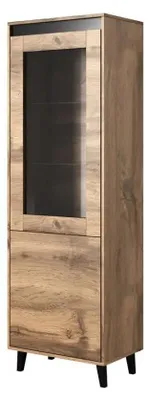 Zdjęcie produktu dla Szafka NORD, wymiary: 60 x 38 x 182,5 cm, kolor: dąb wotan/antracyt