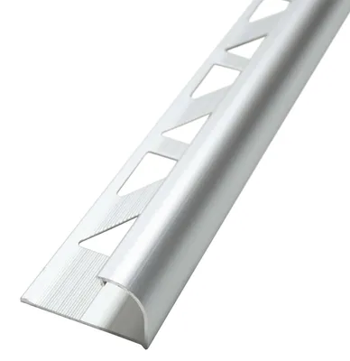 Produktbild von Dalsys Fliesenschiene Viertelkreisprofil Aluminium (eloxiert) Chrom glänzend 2,5m x 8mm, Rundprofil Halbrundprofil