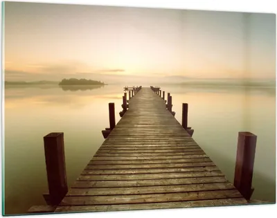 Produktbild von Bilder auf glas - Brücke See - 120x80cm - Glasbilder - Wandbilder - Bilder - Kunstdruck - zum Aufhängen bereit - Wanddekoration aus Glas - Glas Bilder - Wandbild auf Glas - Einteilig - GAA120x80-3625