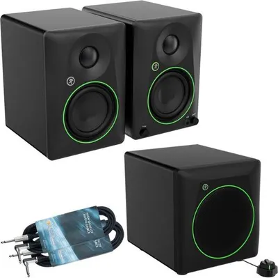 Image de Moniteurs de studio Mackie CR4.5BT avec subwoofer CR8SBT et câble jack