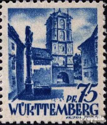 Produktbild von Briefmarken Franz. Zone-Württemberg 1947 Mi 11II, R von WÜRTTEMBERG gebrochen (Feld 40) postfrisch Freimarken