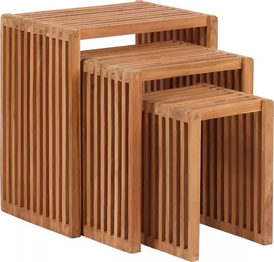 Produktbild von Beistelltisch 3er-Set Teak