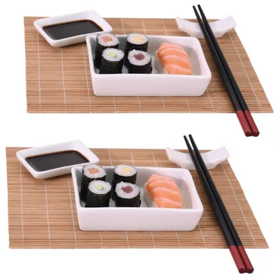 Immagine prodotto di Set da sushi per 2 persone con stuoia di bambù