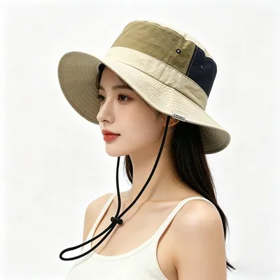 Produktbild von Damen Sonnenhut UV-Schutz – Faltbarer Fischerhut mit UPF 50+, Beige