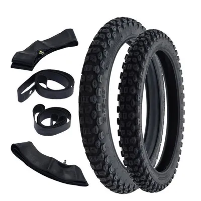 Zdjęcie produktu dla Zestaw opona/dętka/taśma enduro Kenda K270 2.75-19 przód + VeeRubber VRM022 2.75-17 tył