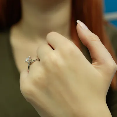 Produktbild von 0,40 Carat Solitär Diamant Ring Antragsring 14 Karat Weißgold