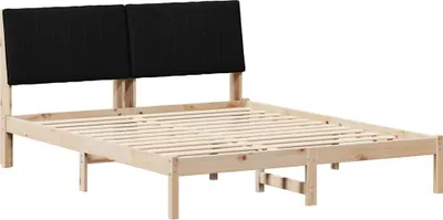 Produktbild von vidaXL Bettrahmen mit Kopfteil Braun 160 x 200 cm Massives Kiefernholz