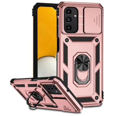 Obrázek produktu pro Pouzdro pro Samsung Galaxy A13 5G dvouvrstvé pouzdro s posuvným krytem kamery a prstencovým stojánkem Růžový