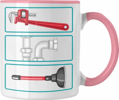 Produktbild von Trendation - Klempner Tasse Geschenk Handwerker Geschenkidee für Männer Handwer Sanitär Installateur (Rosa)