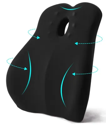Obrázok produktu pre Ergonomický vankúš z pamäťovej peny na chrbát - Pre kanceláriu a pohovku - Pohodlný a podporujúci
