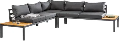 Produktbild von riess-ambiente Große Garten Sitzgruppe MIAMI LOUNGE 240cm anthrazit Aluminium wetterfest Outdoor inkl. Kissen Gartenlounge Gartenmöbel