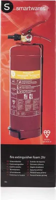 Produktbild von Smartwares 10.014.97 2L Schaumlöscher SB2.4, Schaum, A, B, 13A, 70B, Speicherdruck (kontinuierlich) Feuerlöscher, Handgeführt, 2 kg