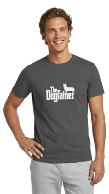 Produktbild von Spreadshirt The Dogfather | Corgi Männer T-Shirt, S, Anthrazit