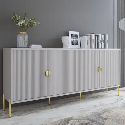 Immagine prodotto di Arpina - Credenza, 203x49x83h cm Beige, 4 Ripiani