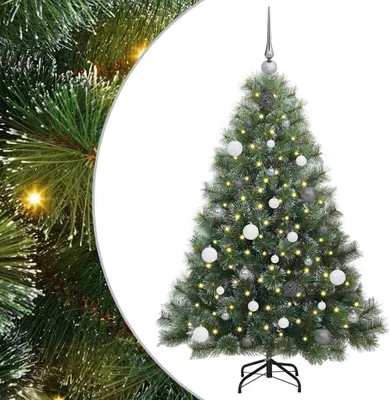 Zdjęcie produktu dla vidaXL Sztuczna choinka ze 150 diodami LED Zielona 150 cm PE i PVC