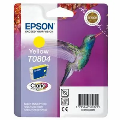 Produktbild von Epson Hummingbird Singlepack Yellow T0804 Claria Photographic Ink, Standardertrag, Gelb, Tinte auf Pigmentbasis, 7,4 ml, 1 Stück(e), Einzelpackung