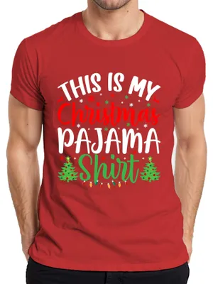 Obrázek produktu pro Tohle je moje vánoční pyžamo Pyžamo - Vánoce Xmas Christmas Pánské tričko, červené, M